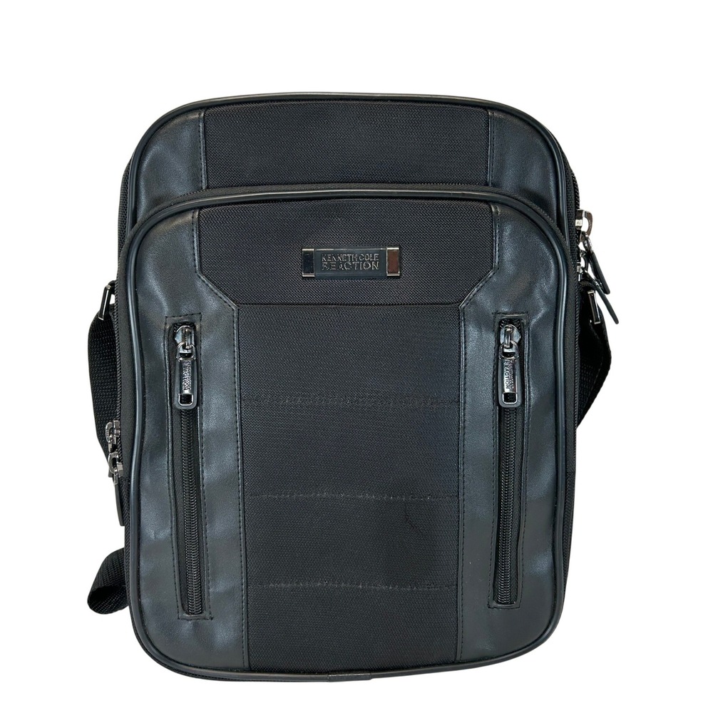 Kenneth Cole Reaction Black Messenger Crossbody Tablet Bag 538385 Mens Techwear